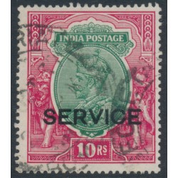 INDIA - 1931 10Rp green/scarlet KGV, stars watermark, o/p SERVICE, used – SG # O120