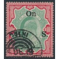 INDIA - 1909 10Rp green/scarlet KEVII, overprinted On H.M.S., used – SG # O70a