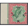 INDIA - 1925 2R on 10R green/scarlet KEVII, o/p On H.M.S., MNH – SG # O101