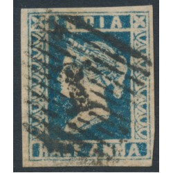 INDIA - 1855 ½a deep blue QV, die III, imperforate, used – SG # 10