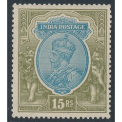 INDIA - 1928 15Rp blue/olive KGV, upright multi star watermark, MNH – SG # 218