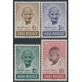 INDIA - 1948 1½a to 10Rp Mahatma Gandhi set of 4, MH – SG # 305-308