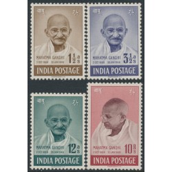 INDIA - 1948 1½a to 10Rp Mahatma Gandhi set of 4, MH – SG # 305-308