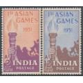 INDIA - 1951 2a & 12a First Asian Games set of 2, MNH – SG # 335-336