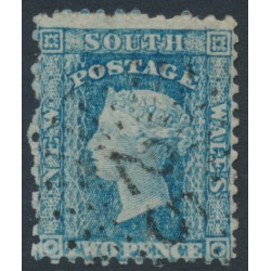 AUSTRALIA / NSW - 1860 2d dull blue Diadem, perf. 12:12, ‘1’ watermark, used – SG # 138