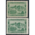AUSTRALIA / TAS - 1902 ½d green Lake Marion, perf. 12½ & 11, MH – SG # 237+237b