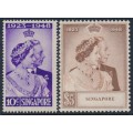 SINGAPORE - 1948 Royal Silver Wedding (RSW) set of 2, MNH – SG # 31-32