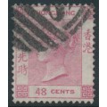 HONG KONG - 1865 48c rose-carmine QV, Shanghai cancel – SG # 17a / Z781