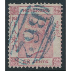HONG KONG - 1862 48c rose QV, no watermark, used – SG # 6