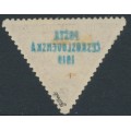 CZECHOSLOVAKIA - 1919 2H carmine Triangle airmail, off-set of P.Č. 1919 overprint, MH - Michel # 67