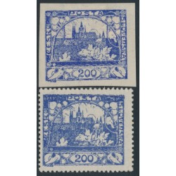 CZECHOSLOVAKIA - 1918 200H violet-blue Hradčany, imperforate, MH – Michel # 9b