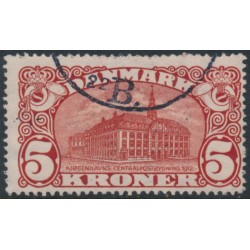 DENMARK - 1915 5Kr brown-red Copenhagen GPO with crosses watermark, used – Facit # 121