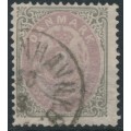 DENMARK - 1871 3Sk dull lilac/yellowish grey Numeral, perf. 14:13½, used – Facit # 21c