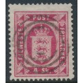 DENMARK - 1871 4Sk carmine-rose Official (Tjenstemærke), perf. 14:13½, used – Facit # TJ2a