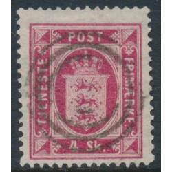DENMARK - 1871 4Sk carmine-rose Official (Tjenstemærke), perf. 14:13½, used – Facit # TJ2a