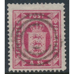DENMARK - 1871 4Sk carmine-rose Official (Tjenstemærke), perf. 14:13½, used – Facit # TJ2a