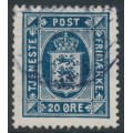 DENMARK - 1920 20øre dark blue Official (Tjenstemærke) with crosses watermark, used – Facit # TJ24