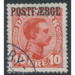 DENMARK - 1919 10øre red King Christian X with POSTFÆRGE overprint, used – Facit # PF1