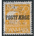 DENMARK - 1927 30øre dull yellow Caravelle (solid background) with POSTFÆRGE overprint, used – Facit # PF24