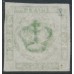 DENMARK - 1858 8Sk green Crown, imperforate, lined background, used – Facit # 8