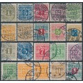 DENMARK - 1907 1øre to 10Kr Newspaper Stamps (Avisporto) set of 20, used – Facit # TI1-TI20