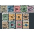 DENMARK - 1918 27øre overprints on Newspaper Stamps (Avisporto) set of 13, used – Facit # 181-193