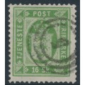 DENMARK - 1871 16Sk green Official (Tjenstemærke), perf. 14:13½, used – Facit # TJ3