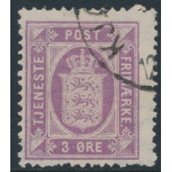 DENMARK - 1875 3øre red-lilac Official (Tjenstemærke), perf. 14:13½, used – Facit # TJ6b