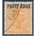 DENMARK - 1922 30øre orange King Christian X with POSTFÆRGE overprint, used – Facit # PF3