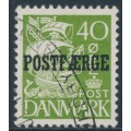 DENMARK - 1940 40øre green Caravelle (plate II) with POSTFÆRGE overprint, used – Facit # PF29b