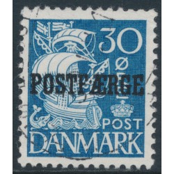 DENMARK - 1940 30øre blue Caravelle (plate II) with POSTFÆRGE overprint, used – Facit # PF27b