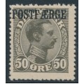 DENMARK - 1922 50øre deep olive-grey King Christian X with POSTFÆRGE overprint, MH – Facit # PF6a