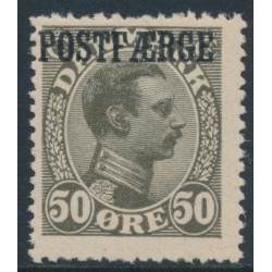 DENMARK - 1922 50øre deep olive-grey King Christian X with POSTFÆRGE overprint, MH – Facit # PF6a