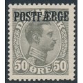 DENMARK - 1923 50øre grey King Christian X with POSTFÆRGE overprint, MH – Facit # PF6b