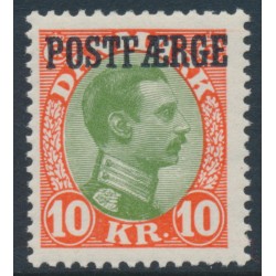 DENMARK - 1930 10Kr red/green King Christian X with POSTFÆRGE overprint, MNH – Facit # PF9