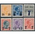 DENMARK - 1926-1927 overprints on King Christian X & Numeral issues, MH – Facit # 170-172+174-176