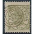 DENMARK - 1864 16Sk greenish olive Crown, perf. 13:12½, used – Facit # 15c