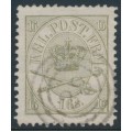 DENMARK - 1864 16Sk olive-grey Crown, perf. 13:12½, used – Facit # 15b