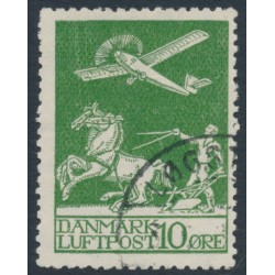 DENMARK - 1925 10øre green Airmail, used – Facit # 213