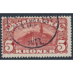 DENMARK - 1915 5Kr brown-red Copenhagen GPO with crosses watermarks, used – Facit # 121