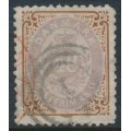 DENMARK - 1870 48Sk lilac/brown Numeral, perf. 12½:12½, used – Facit # 27