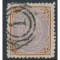 DENMARK - 1870 48Sk lilac/brown Numeral, perf. 12½:12½, used – Facit # 27