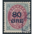 DENMARK - 1915 80øre on 12øre red/grey Numeral, used – Facit # 49