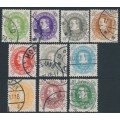 DENMARK - 1930 5øre to 40øre King Christian X set of 10, used – Facit # 246-255