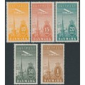 DENMARK - 1934 10øre to 1Kr Airmail set of 5, MNH – Facit # 262-266