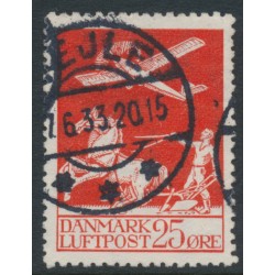 DENMARK - 1925 25øre red Airmail, used – Facit # 215