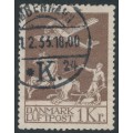 DENMARK - 1929 1Kr brown Airmail, used – Facit # 217