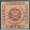 DENMARK - 1885 4 Skilling brown Crown, reprint, MNG – Facit # 7N