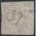 DENMARK - 1853 4RBS black-brown Crown, imperforate, Thiele IIA printing, used – Facit # 2III