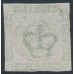 DENMARK - 1858 8Sk green Crown, imperforate, lined background, used – Facit # 8